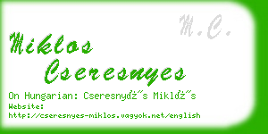 miklos cseresnyes business card